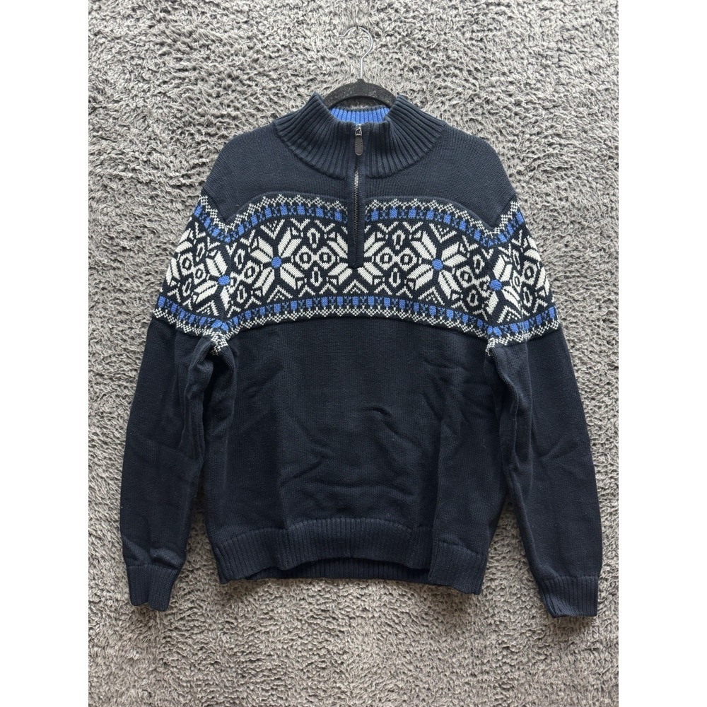 Vintage L.L. BEAN 1/4-Zip Pullover Ski Lodge Nordic Outdoors Sweater Men's L-Reg